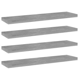 Placi biblioteca, gri beton, 4 buc, 40 x 10 x 1,5 cm, PAL GartenMobel Dekor