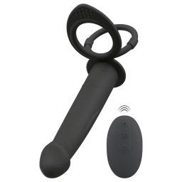 Vibrator anal cu dublă fixare - Black Velvet (negru)