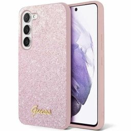 Husa Husă rigidă Glitter Script pentru Samsung Galaxy S24 – roz