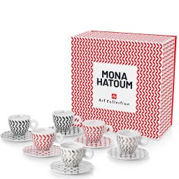 Set illy Mona Hatoum kit 6 cesti cappuccino si 6 farfurii