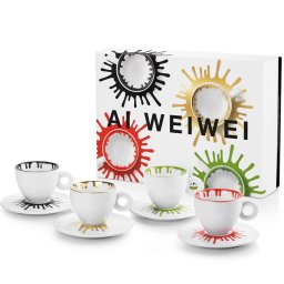 Set illy Ai Weiwei kit 4 cesti cappuccino si 4 farfurii