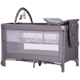 Patut pliabil cu saltea de infasat Chipolino Luna Cloud