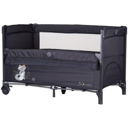 Patut pliabil Chipolino Relax Anthracite cu laterala culisanta