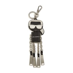 Karl Lagerfeld Breloc 'Ikon Karl' negru / argintiu / alb