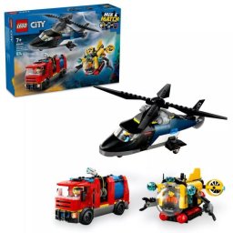 LEGO® City Elicopter, autospecială de pompieri și submarin în versiuni remixate 60462
