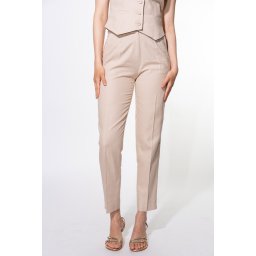 Pantaloni Greta bej din in și rayon – eleganță chic de vară