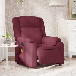 Fotoliu electric de masaj rabatabil, rosu vin, textil GartenMobel Dekor