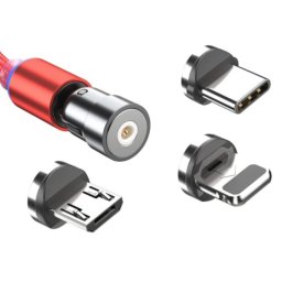 Cablu magnetic 3 in 1 incarcare si transfer date telefon Lightning Micro USB Type C