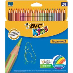 Creioane colorate 24 culori Bic Tropicolors