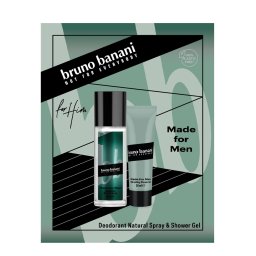Bruno Banani Caseta barbati:Spray natural+Gel de dus 75+50 ml Made For Men