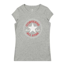 CONVERSE Tricou gri / roșu / alb