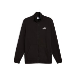 PUMA Bluză cu fermoar sport 'Essentials No. 1' negru / alb