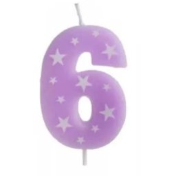 Lumânare colorată cu numărul zilei de naștere, 6 cm - 6