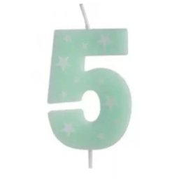 Lumânare colorată cu numărul zilei de naștere, 6 cm - 5