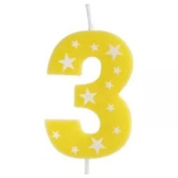 Lumânare colorată cu numărul zilei de naștere, 6 cm - 3
