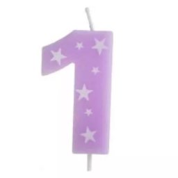 Lumânare colorată cu numărul zilei de naștere, 6 cm - 1