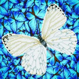 Diamond Dotz: Fluture alb - 38 x 38 cm