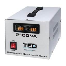 Stabilizator de tensiune cu servomotor 2100VA, intrare 140-260V, TED VC2100