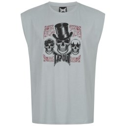 Tapout Tricou 'SKULL TANK' gri / roșu / negru