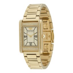 Emporio Armani Ceas analogic auriu / transparent / alb murdar
