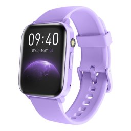 Smartwatch COOSTAR®, Ceas Inteligent Unisex, EM-CR062-PURPLE, ecran TFT 1,83”, Rezoluție 240 x 284 px, Apeluri Bluetooth 5.2, Lanternă LED, Multiple monitorizări sănătate și sport, Brațară silicon roz, mov