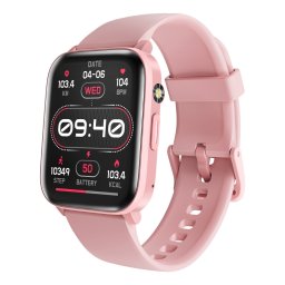 Smartwatch COOSTAR®, Ceas Inteligent Unisex, EM-CR062-PINK, ecran TFT 1,83”, Rezoluție 240 x 284 px, Apeluri Bluetooth 5.2, Lanternă LED, Multiple monitorizări sănătate și sport, Brațară silicon roz