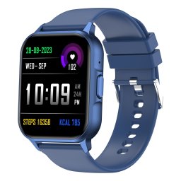 Smartwatch COOSTAR®, Ceas Inteligent Unisex, EM-CR0069-BLUE, ecran TFT 1,83”, Rezoluție 240 x 284 px, Apeluri Bluetooth 5.1, Multiple monitorizări sănătate și moduri sport, Brațară silicon albastru