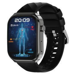 Smartwatch COOSTAR®, Ceas Inteligent Unisex, EM-CR030-BLACK, ecran TFT 2,2”, Rezoluție 320 x 386 px, Procesor JL7012F, Oximetru, Tensiometru, Aplicație FitCloud Pro, Apeluri Bluetooth 5.2, Multiple monitorizări sănătate și moduri sport, Brațară silicon ne