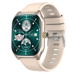 Smartwatch COOSTAR®, Ceas Inteligent cu funcții avansate, EM-CR107-BEIGE, Ecran 2,02”, LCD HD, Rezoluție 240 x 296 px, Bluetooth 5.0, Multiple monitorizări sănătate, somn și moduri sport, Tensiometru, Brațară silicon, roz