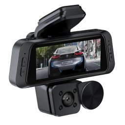 Cameră video auto triplă, Dash Cam S3, 3 lentile, Night Vision, Ecran IPS Full HD 1080P, 3.16” Înregistrare duală, Câmp vizual ultralarg