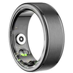 Inel inteligent, Smart Ring, TKY-R3, Rezistent la apă 5 ATM, monitorizează nivelul de stres, oxigenul din sânge, ritmul cardiac, analiză somn, oțel negru - #10 (62,1 mm)