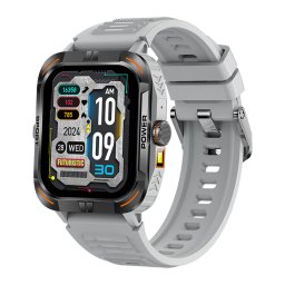 Ceas inteligent unisex, Smartwatch, IXIU®, ZW69, ecran AMOLED HD 1.97", rezoluție 390x450, Procesor JL7012A6, Busolă, Barometru, Altimetru, Aplicație FitCloudPro, Monitorizare sănătate și diverse moduri sport, curea silver