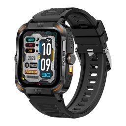 Ceas inteligent unisex, Smartwatch, IXIU®, ZW69, ecran AMOLED HD 1.97", rezoluție 390x450, Procesor JL7012A6, Busolă, Barometru, Altimetru, Aplicație FitCloudPro, Monitorizare sănătate și diverse moduri sport, curea neagră