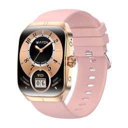Ceas inteligent unisex, Smartwatch, IXIU®, HK80, ecran AMOLED 1.95", rezoluție 410x502, Procesor BLUETRUM AB5681G, NFC, Aplicație FitClourPro, Monitorizare sănătate și diverse moduri sport, culoare curea pink