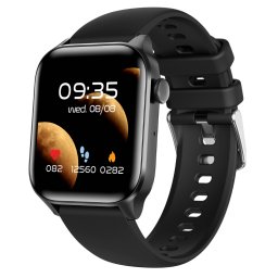 Smartwatch MAXTOP®, Ceas Inteligent Unisex, T12PRO, ecran TFT 1,85”, Rezoluție 240x282, Procesor BT8918C, Aplicație IBand, Apeluri Bluetooth 5.2, Multiple monitorizări sănătate și moduri sport, curea de silicon, negru