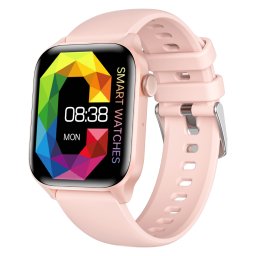 Smartwatch MAXTOP®, Ceas Inteligent Unisex, T12PRO, ecran TFT 1,85”, Rezoluție 240x282, Procesor BT8918C, Aplicație IBand, Apeluri Bluetooth 5.2, Multiple monitorizări sănătate și moduri sport, curea de silicon, rose