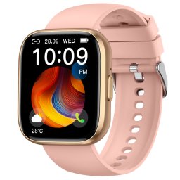 Smartwatch COOSTAR®, Ceas Inteligent Unisex, CR077-S07, ecran TFT 1,85”, Rezoluție 240x284, Procesor JL7012F6, Oximetru, Tensiometru, Aplicație DaFit, Apeluri Bluetooth 5.2, Multiple monitorizări sănătate și moduri sport, Brațară silicon rose