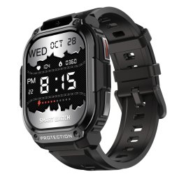 Smartwatch GSM TWINKLER®, Ceas Telefon Inteligent, TKY-DM63, ecran AMOLED 2,13”, Rezoluție 410×502 DPI, Procesor SL8541E de mare viteză, GPS, Baterie 1000mAh, Multiple monitorizări sănătate și moduri sport, Brațară silicon negru