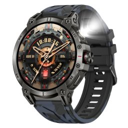 Smartwatch MAXTOP®, Ceas Inteligent Unisex, KC89, ecran TFT 1,85”, Rezoluție 240x240, Procesor JL7012F6, Aplicație FitCloudPro, Apeluri Bluetooth 5.3, Busolă, Lanternă LED,Multiple monitorizări sănătate și moduri sport, curea de silicon, negru
