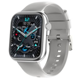Smartwatch IXIU®, Ceas Inteligent Bărbătesc, G104, Ecran 1,83” IPS HD+, Rezoluție 240x284, Procesor JL7012F6, Aplicație DaFit, Apeluri Bluetooth 5.3, Multiple monitorizări sănătate și moduri sport, curea de silicon, silver