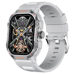 Smartwatch IXIU®, Ceas Inteligent Bărbătesc, HK24, Ecran 2.01” AMOLED, Rezoluție 410x502, Procesor JL7012, Aplicație FitCloudPro, Apeluri Bluetooth 5.3, Multiple monitorizări sănătate și moduri sport, curea de silicon, silver