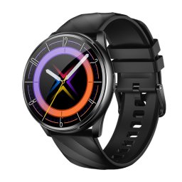 Smartwatch IXIU®, Ceas Inteligent bărbătesc, K77, Ecran 1,46” IPS TFT-LCD, Rezoluție 360x360, Procesor BT8959T, Aplicație FitCloudPro, Apeluri Bluetooth 5.3, Multiple monitorizări sănătate și moduri sport, curea de silicon, negru