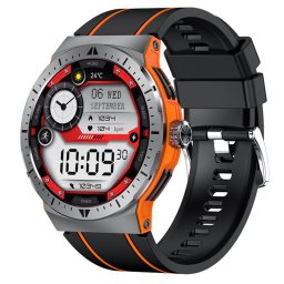 Smartwatch IXIU®, Ceas Inteligent bărbătesc, HK52, Ecran 1,43” AMOLED, Rezoluție 466x466, Procesor JL7012A6, Aplicație FitCloudPro, Apeluri Bluetooth 5.3, Multiple monitorizări sănătate și moduri sport, curea de silicon, orange