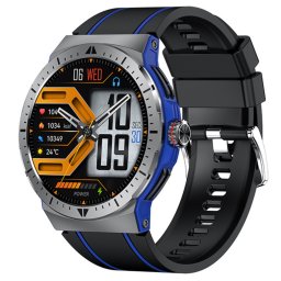 Smartwatch IXIU®, Ceas Inteligent bărbătesc, HK52, Ecran 1,43” AMOLED, Rezoluție 466x466, Procesor JL7012A6, Aplicație FitCloudPro, Apeluri Bluetooth 5.3, Multiple monitorizări sănătate și moduri sport, curea de silicon, blue