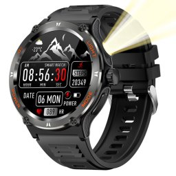 Smartwatch IXIU®, Ceas Inteligent bărbătesc, KT76, Ecran 1,53” Retina HD, Rezoluție 360x360, Procesor JL7012F6, Aplicație DaFit, Apeluri Bluetooth 5.3, Lanternă LED, 3ATM, Multiple monitorizări sănătate și moduri sport, curea de silicon, negru