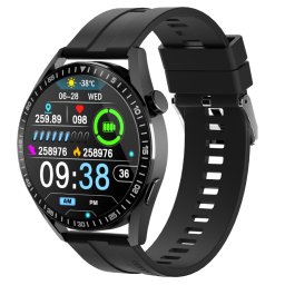 Smartwatch MAXTOP®, Ceas Inteligent Unisex, WH8, ecran Retina HD 1,32”, Rezoluție 240x240, Procesor HS6621, Aplicație HryFine, Apeluri Bluetooth 5.0, NFC, Multiple monitorizări sănătate și moduri sport, curea de silicon, negru