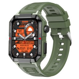 Smartwatch IXIU®, Ceas Inteligent Bărbătesc, QW88, Ecran 1.99” TFT, Rezoluție 400x454, Procesor AC7012A6, NFC, Aplicație DaFit, Apeluri Bluetooth 5.1, Multiple monitorizări sănătate și moduri sport, curea de silicon, verde