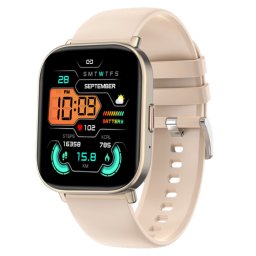 Smartwatch COOSTAR®, Ceas Inteligent Unisex, CR061, ecran 2.1” IPS HD, Rezoluție 240x296, Procesor JL7013F6, Aplicație FitCloudPro, Apeluri Bluetooth 5.0, Multiple monitorizări sănătate și moduri sport, curea de silicon, gold rose