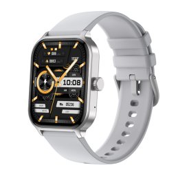 Smartwatch IXIU®, Ceas Inteligent Unisex, P85, Ecran 1,93” TFT Color, Rezoluție 240x288, Procesor JL7012, Aplicație FitCloudPro, Apeluri Bluetooth 5.2, Multiple monitorizări sănătate și moduri sport, curea de silicon, silver