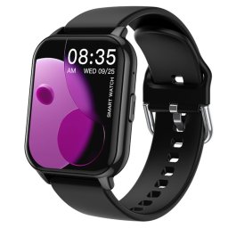Smartwatch IXIU®, Ceas Inteligent Unisex, CY12, Ecran 1,9” IPS Color, Rezoluție 240x296, Procesor JL7012, Aplicație CoFit, Apeluri Bluetooth 5.0, Multiple monitorizări sănătate și moduri sport, curea de silicon, negru